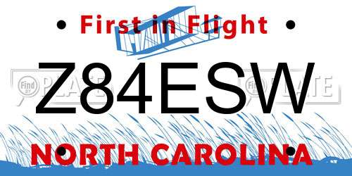 Z84ESW North Carolina License Plate