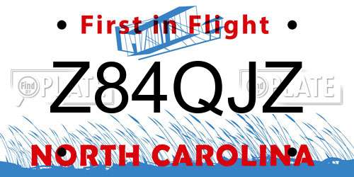 Z84QJZ North Carolina License Plate