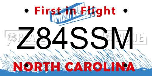 Z84SSM North Carolina License Plate