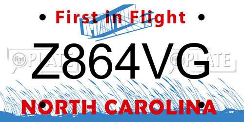 Z864VG North Carolina License Plate