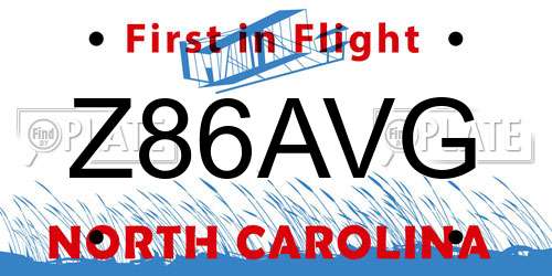 Z86AVG North Carolina License Plate