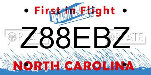 Z88EBZ North Carolina License Plate