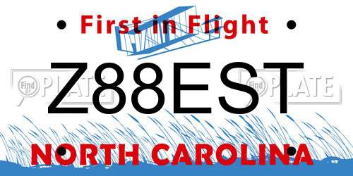 Z88EST North Carolina License Plate