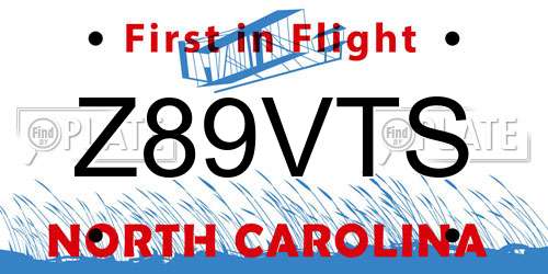 Z89VTS North Carolina License Plate