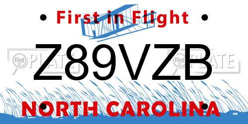 Z89VZB North Carolina License Plate