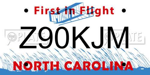Z90KJM North Carolina License Plate