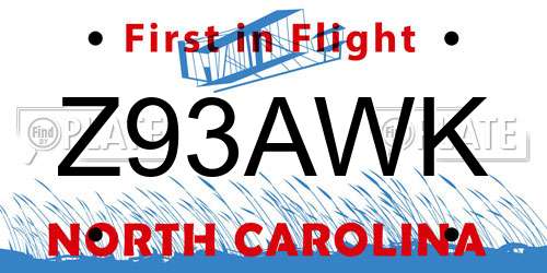 Z93AWK North Carolina License Plate