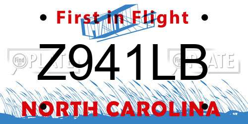 Z941LB North Carolina License Plate