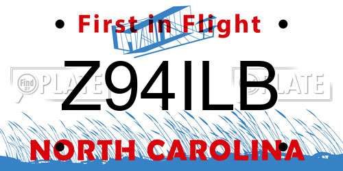 Z94ILB North Carolina License Plate