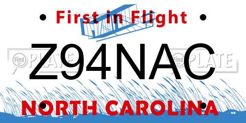 Z94NAC North Carolina License Plate