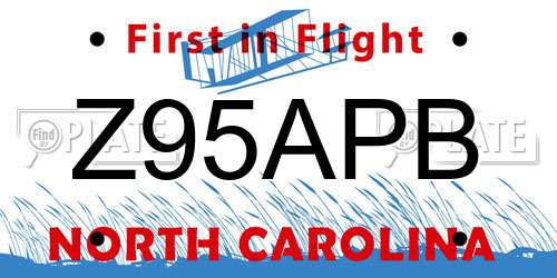 Z95APB North Carolina License Plate