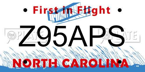 Z95APS North Carolina License Plate