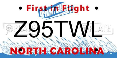 Z95TWL North Carolina License Plate
