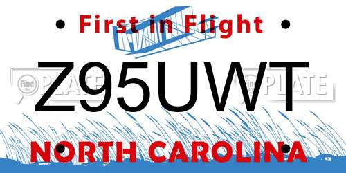 Z95UWT North Carolina License Plate