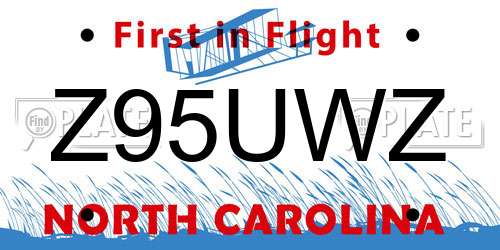 Z95UWZ North Carolina License Plate