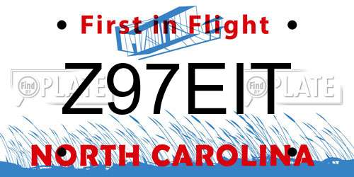 Z97EIT North Carolina License Plate