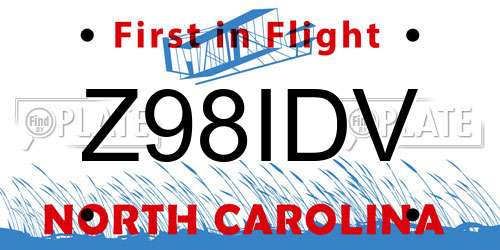 Z98IDV North Carolina License Plate