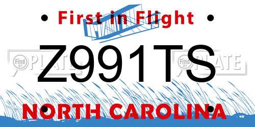Z991TS North Carolina License Plate