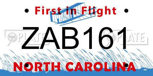 ZAB161 North Carolina License Plate