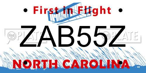 ZAB55Z North Carolina License Plate
