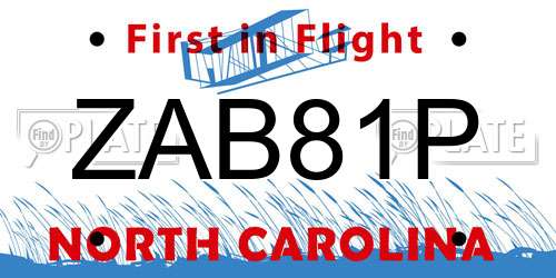 ZAB81P North Carolina License Plate