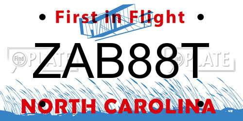 ZAB88T North Carolina License Plate