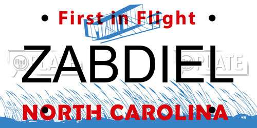 ZABDIEL North Carolina License Plate