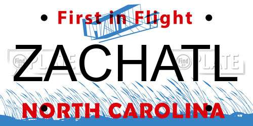ZACHATL North Carolina License Plate