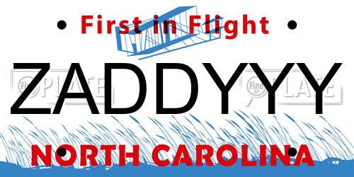 ZADDYYY North Carolina License Plate