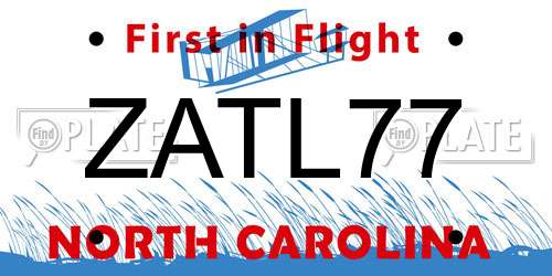 ZATL77 North Carolina License Plate