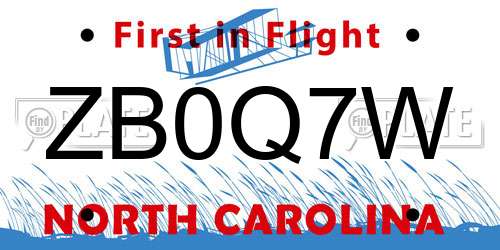 ZB0Q7W North Carolina License Plate