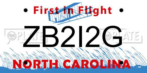 ZB2I2G North Carolina License Plate