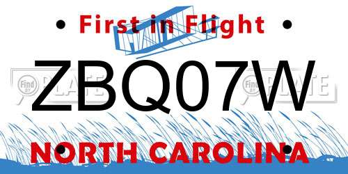 ZBQ07W North Carolina License Plate