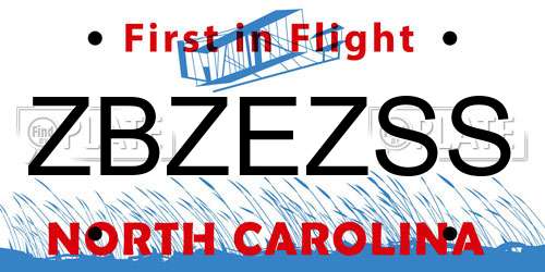 ZBZEZSS North Carolina License Plate