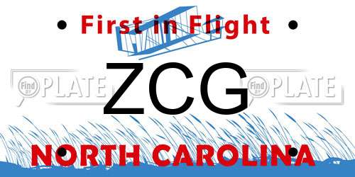 ZCG North Carolina License Plate