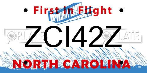 ZCI42Z North Carolina License Plate