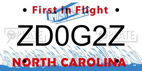 ZD0G2Z North Carolina License Plate