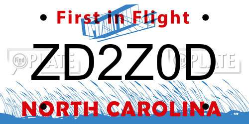 ZD2Z0D North Carolina License Plate