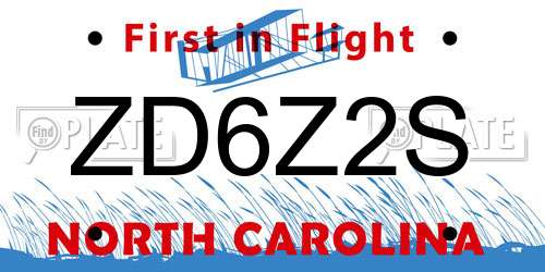 ZD6Z2S North Carolina License Plate