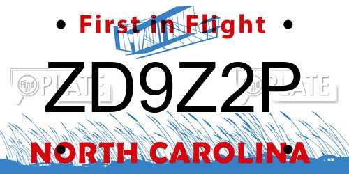 ZD9Z2P North Carolina License Plate