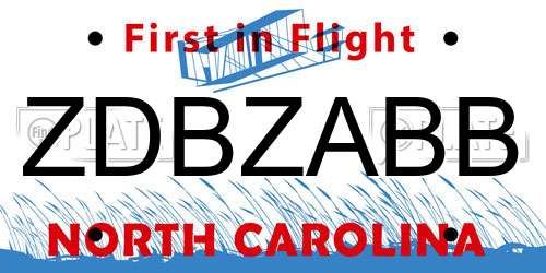ZDBZABB North Carolina License Plate