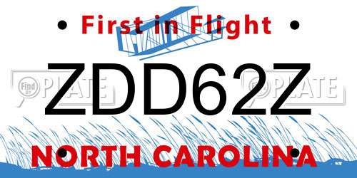 ZDD62Z North Carolina License Plate