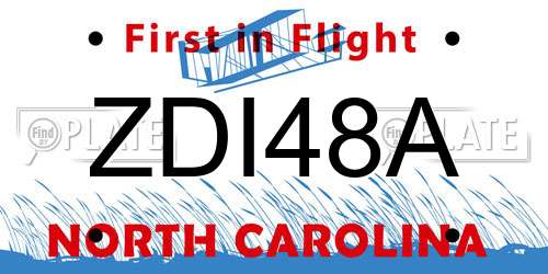 ZDI48A North Carolina License Plate