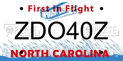 ZDO40Z North Carolina License Plate