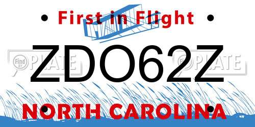 ZDO62Z North Carolina License Plate