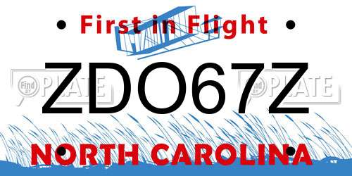 ZDO67Z North Carolina License Plate