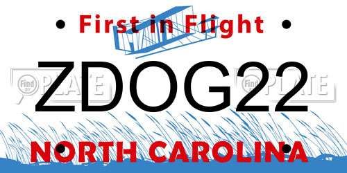 ZDOG22 North Carolina License Plate