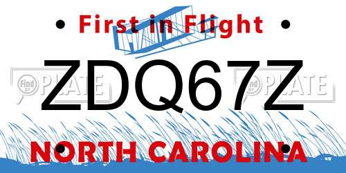 ZDQ67Z North Carolina License Plate