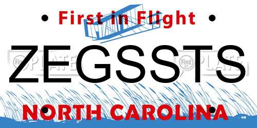 ZEGSSTS North Carolina License Plate