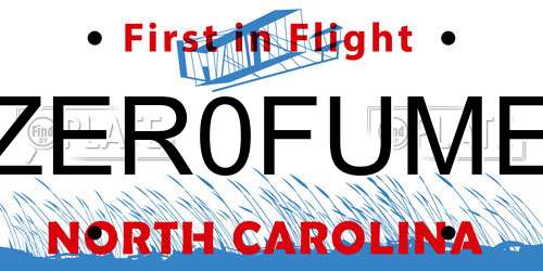 ZER0FUME North Carolina License Plate